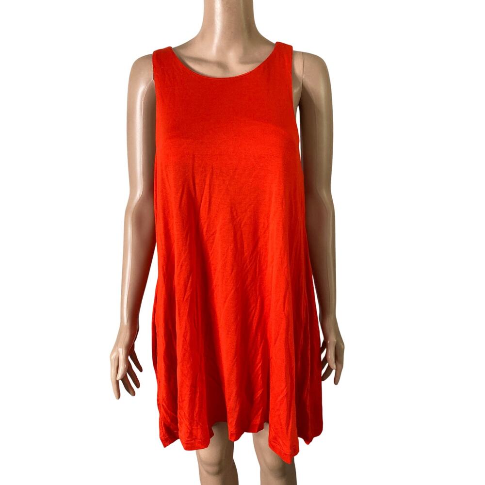 H&M Red Sleeveless Swing Dress Womens Small Flowy Casual Mini - Picture 7 of 7